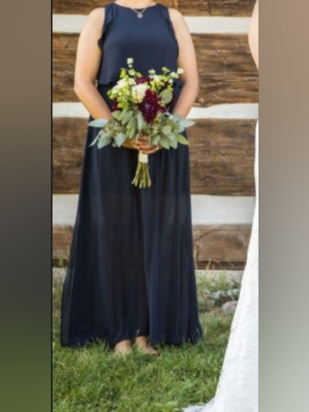 H&M Navy Blue Sleeveless Layered Maxi Dress - Picture 2 of 5